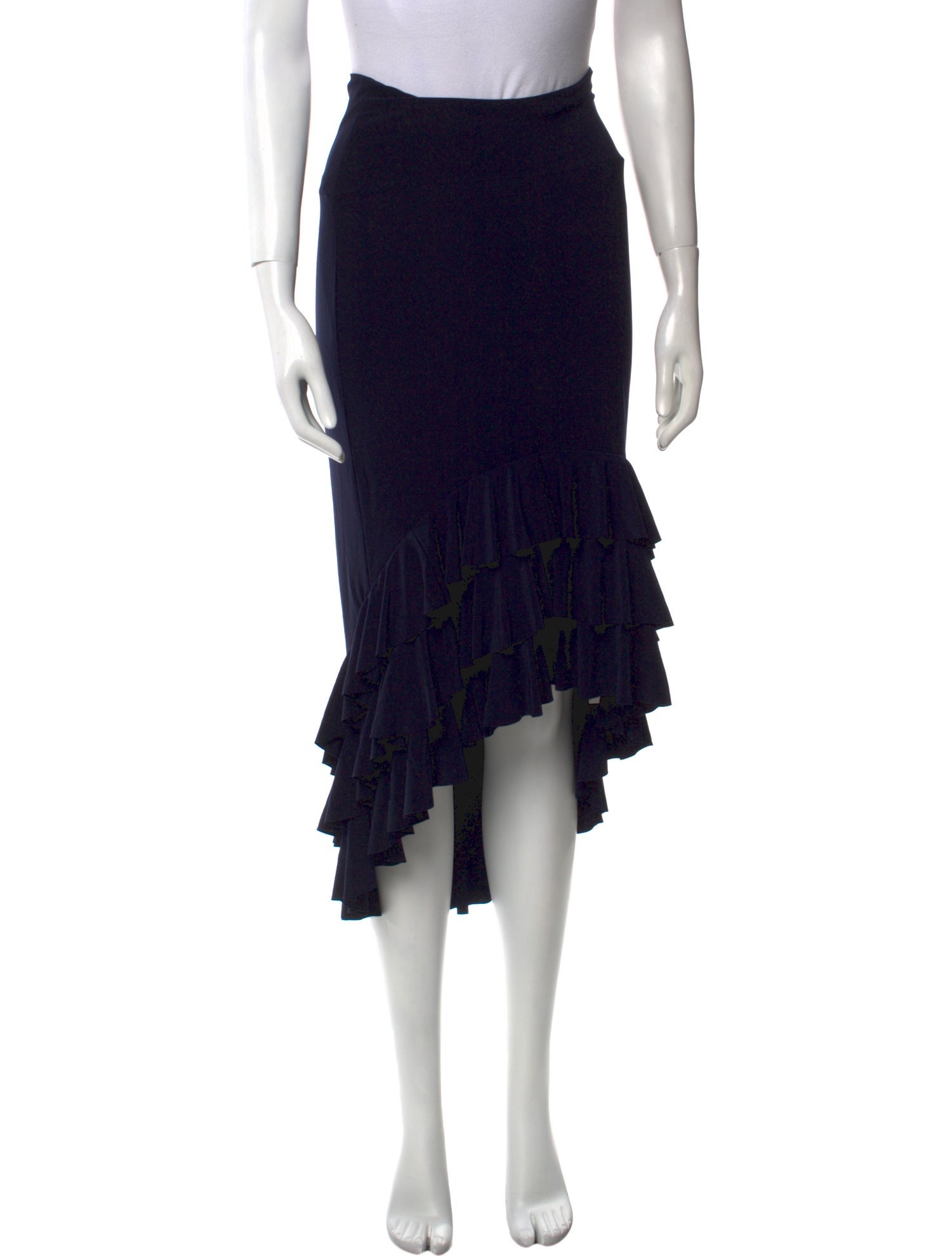 Norma Kamali Ruffle Embellishment Midi Length Skirt