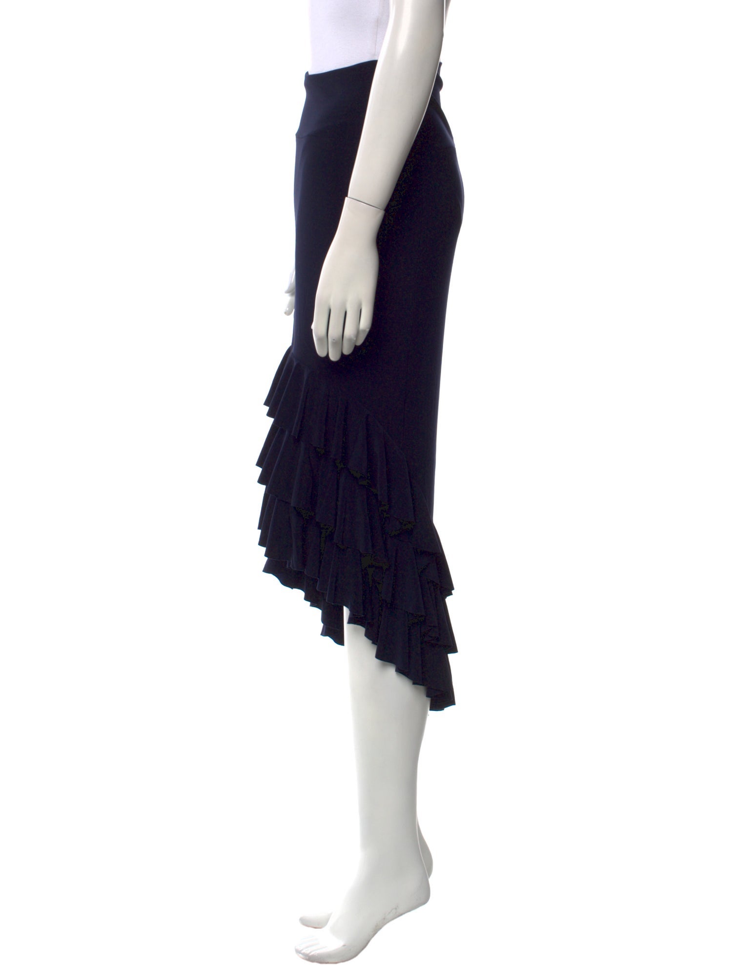 Norma Kamali Ruffle Embellishment Midi Length Skirt