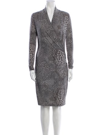 Norma Kamali Animal Print Knee-Length Dress