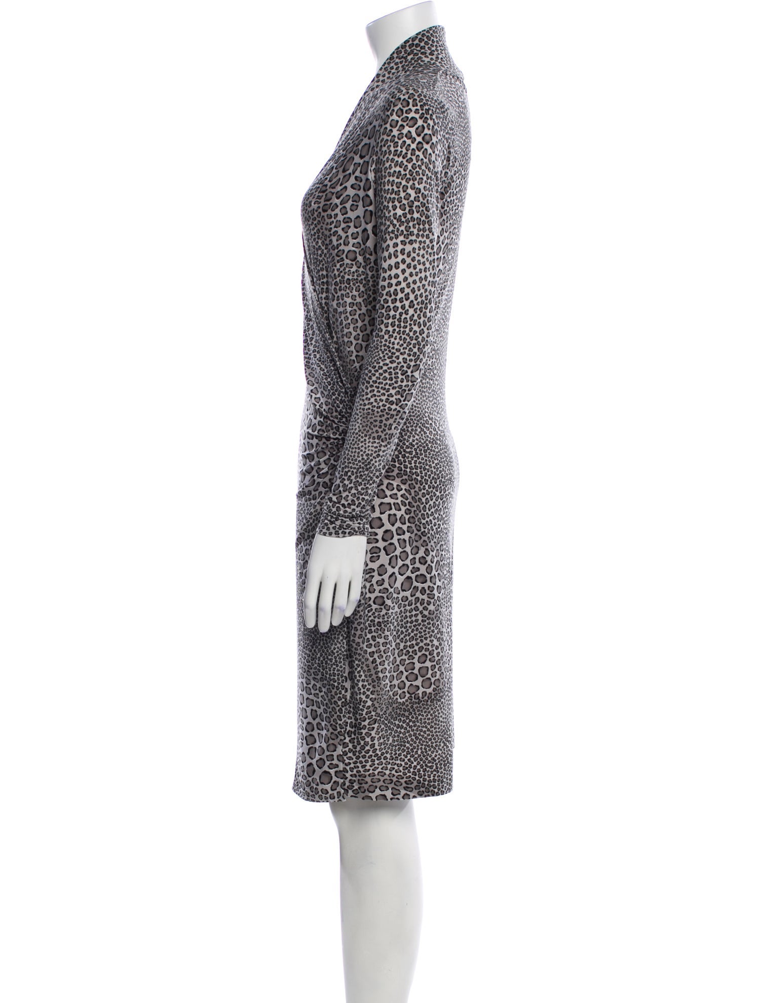 Norma Kamali Animal Print Knee-Length Dress