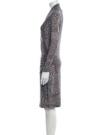 Norma Kamali Animal Print Knee-Length Dress