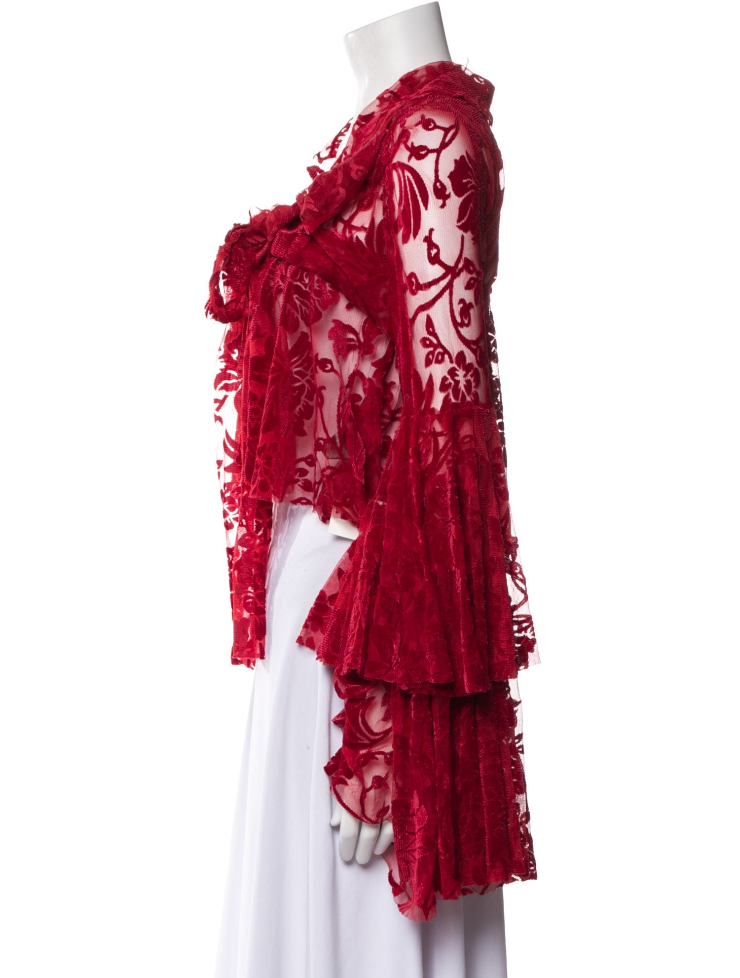 Norma Kamali Lace Pattern Evening Jacket