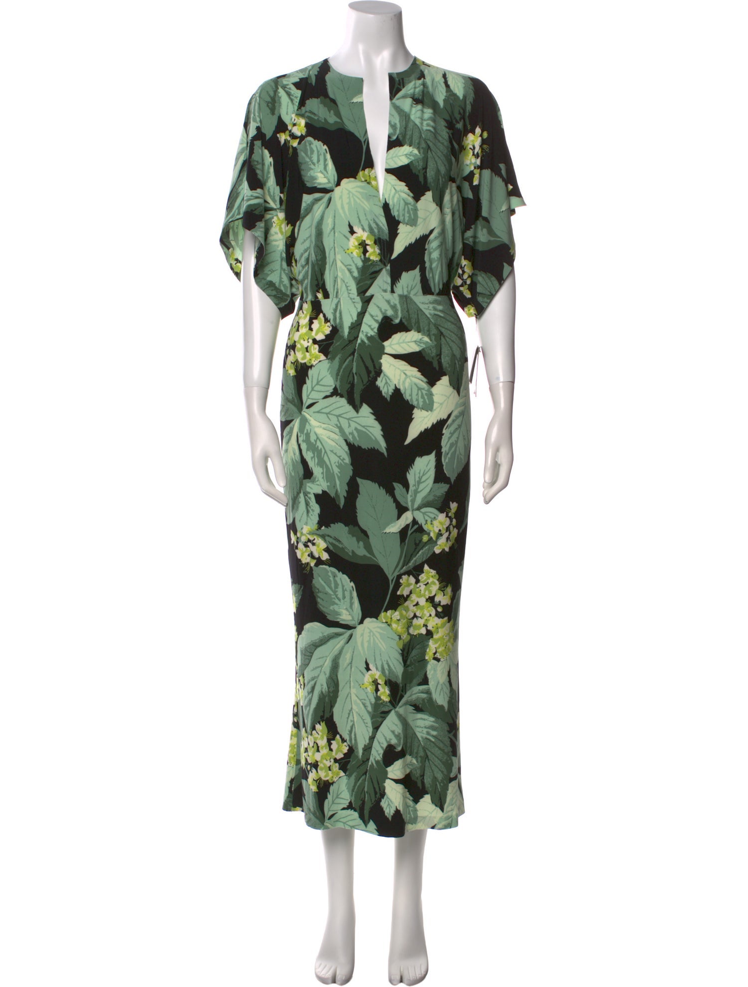 Norma Kamali Floral Print Long Dress w/ Tags