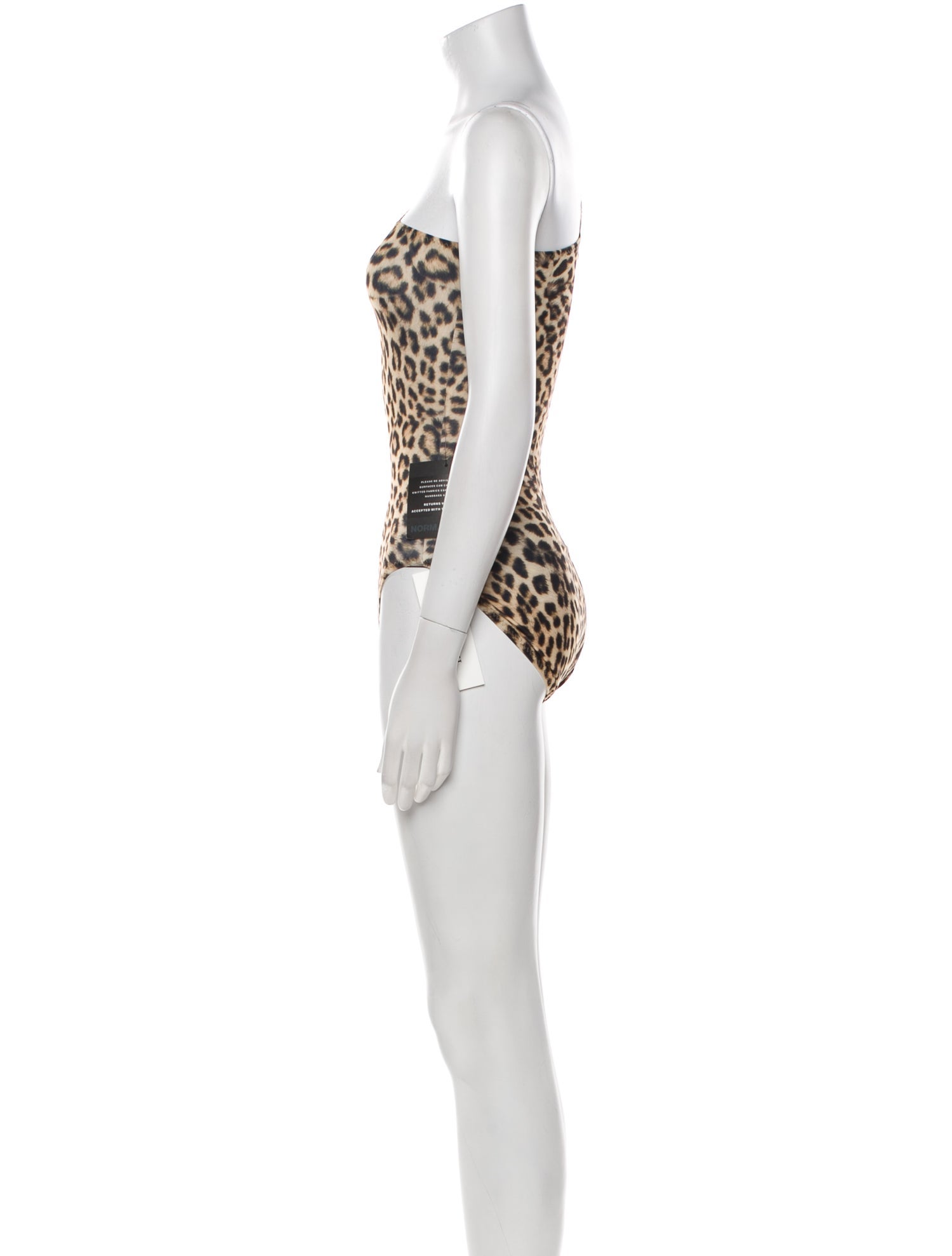 Norma Kamali Animal Print One-Shoulder Bodysuit w/ Tags