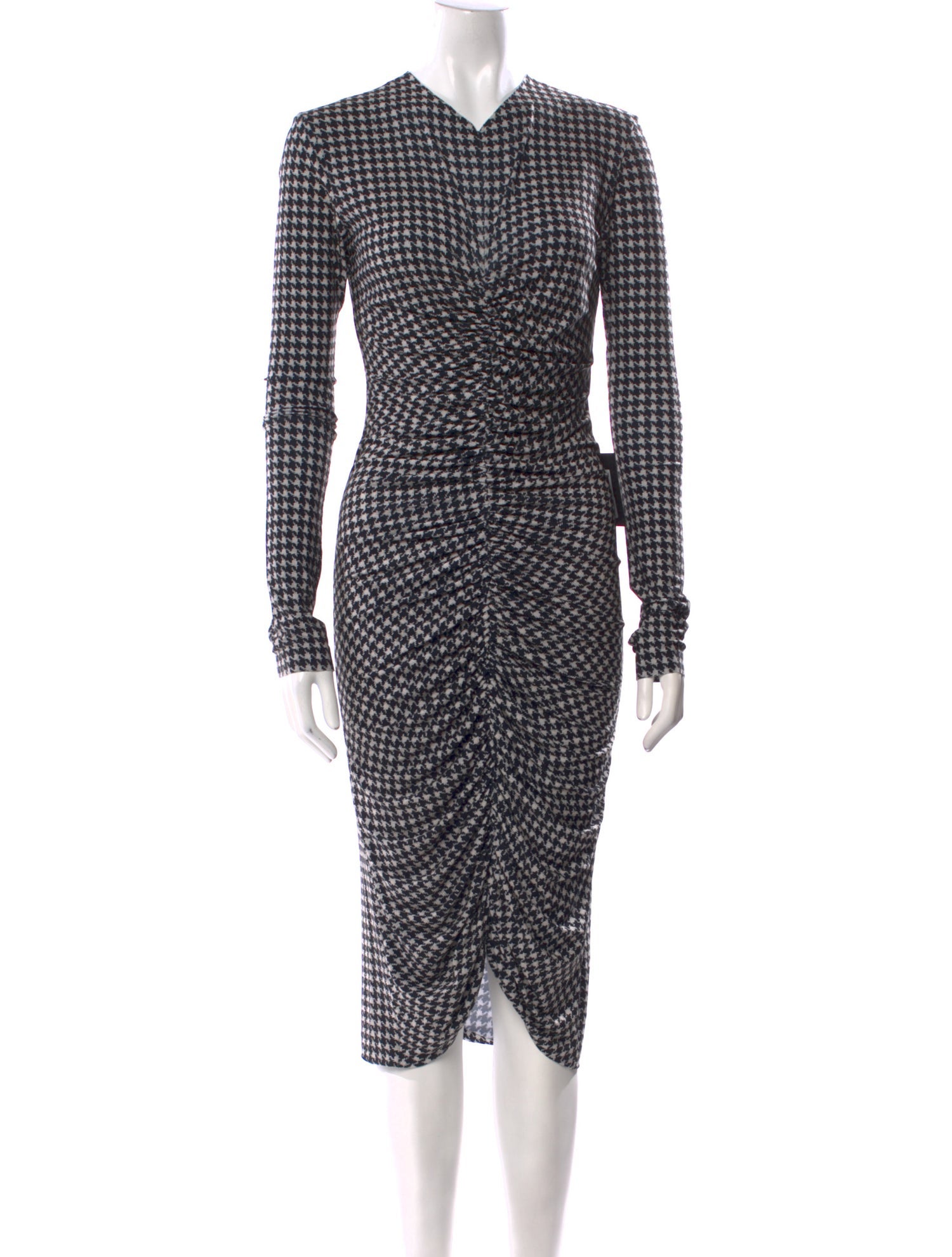 Norma Kamali Houndstooth Print Knee-Length Dress w/ Tags