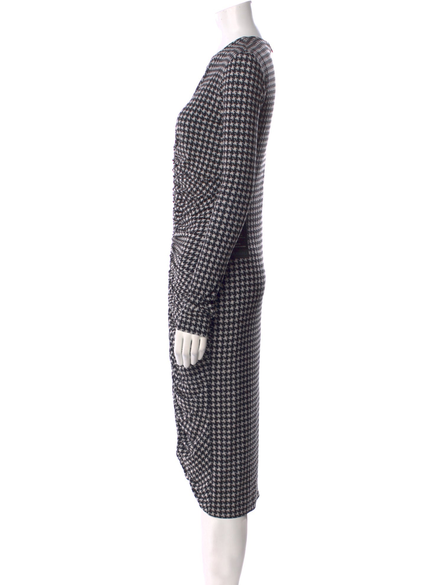 Norma Kamali Houndstooth Print Knee-Length Dress w/ Tags