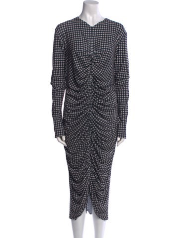 Norma Kamali Dresses Houndstooth Print Midi Length Dress Us2, Fr34 | XS