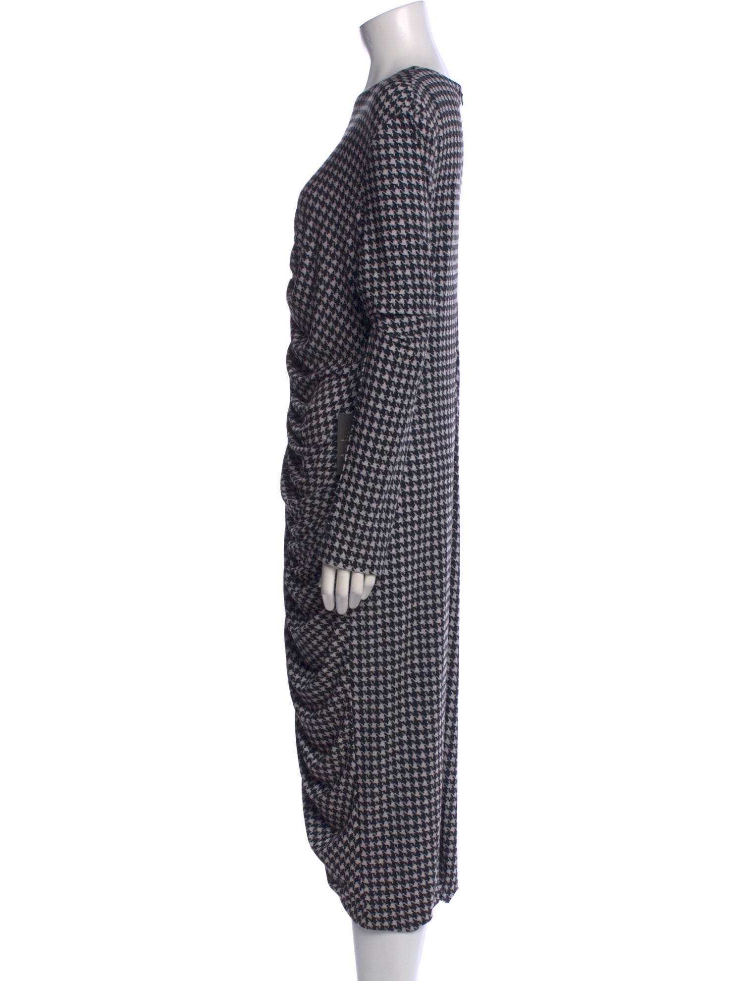 Norma Kamali Houndstooth Print Midi Length Dress w/ Tags w/Tags