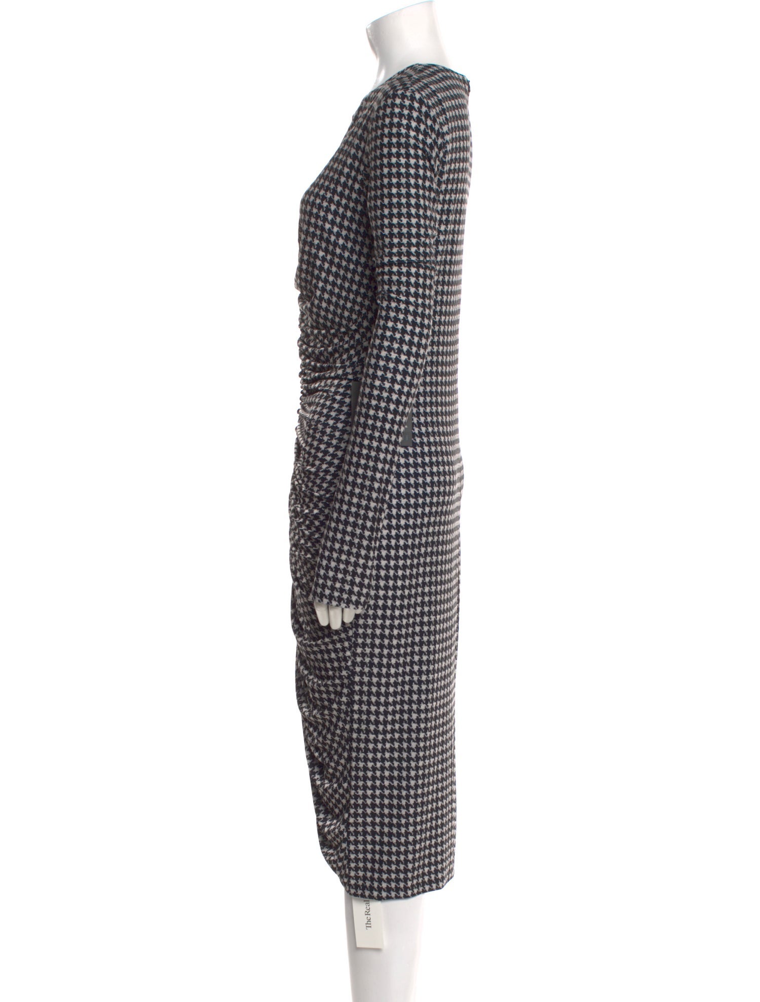 Norma Kamali Houndstooth Print Midi Length Dress w/ Tags