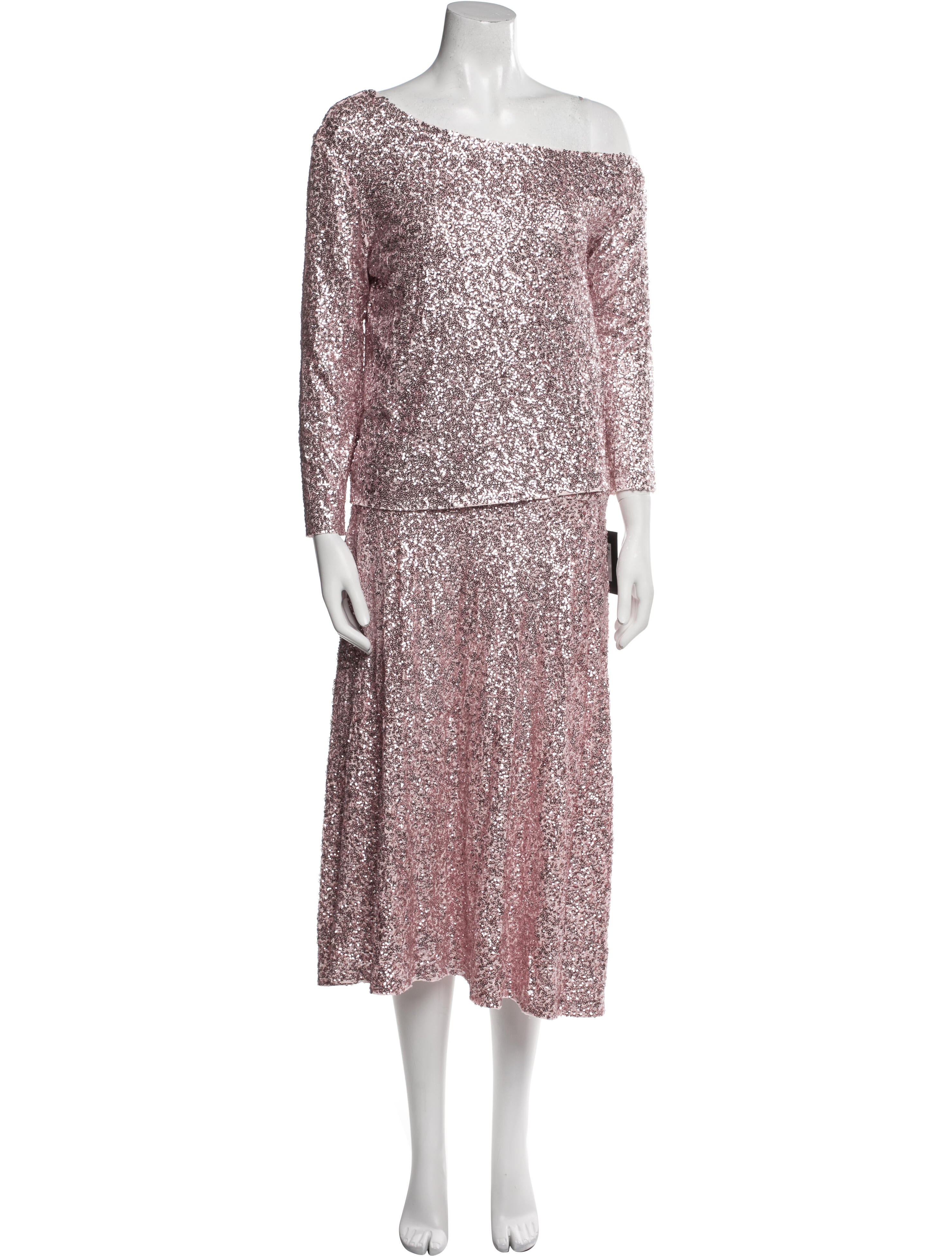 Norma Kamali Pleated Accents Skirt Suit