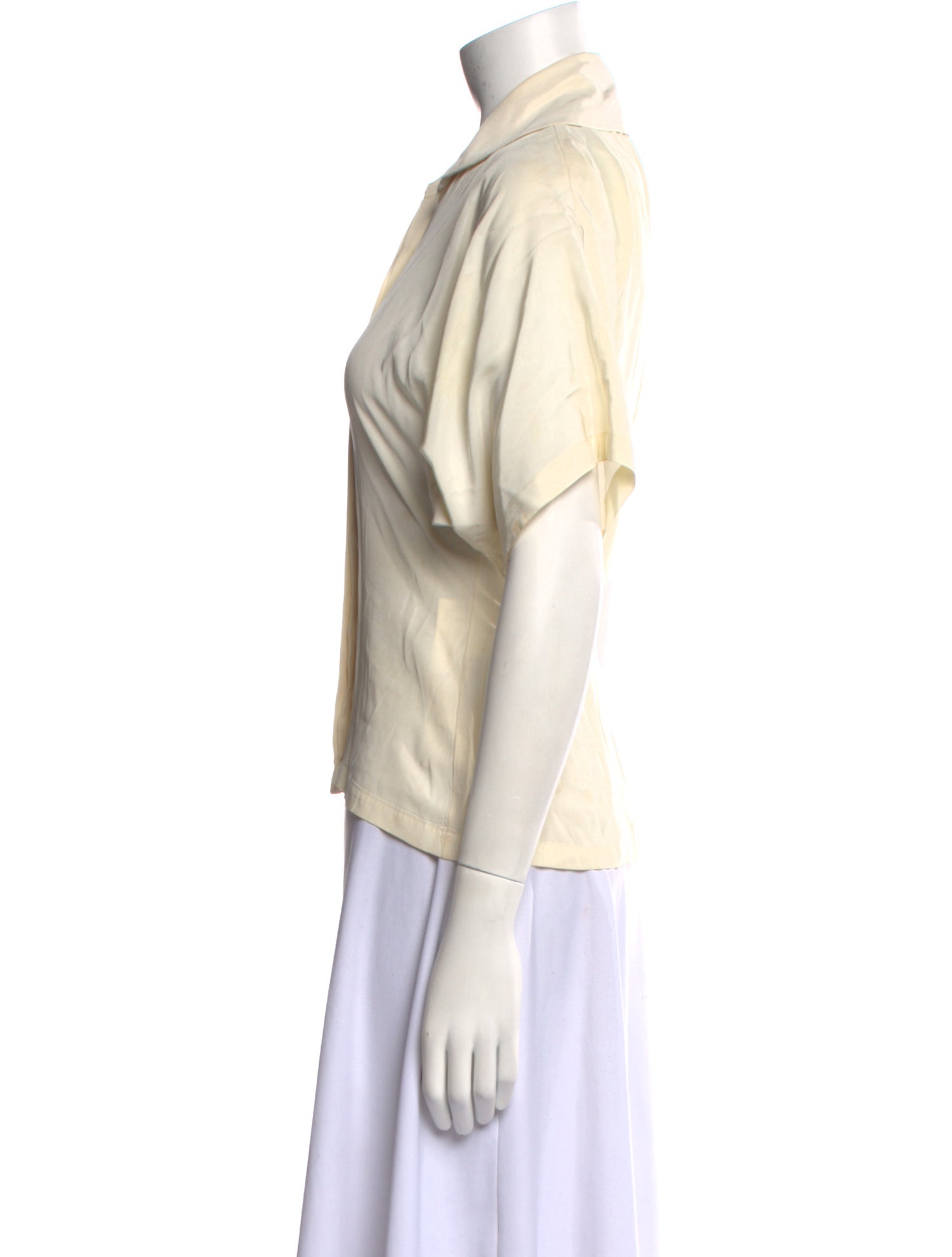 Norma Kamali Short Sleeve Button-Up Top