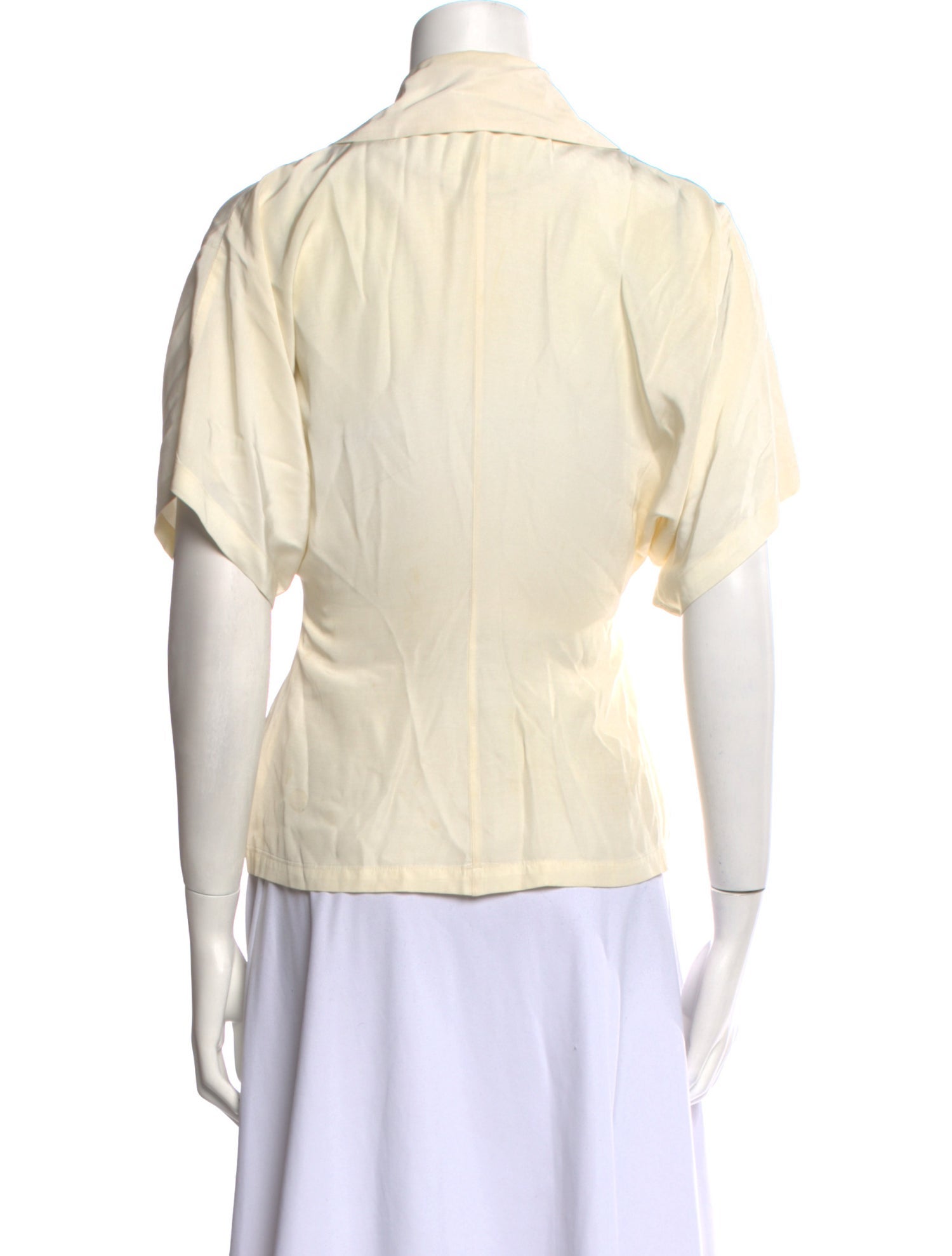 Norma Kamali Short Sleeve Button-Up Top