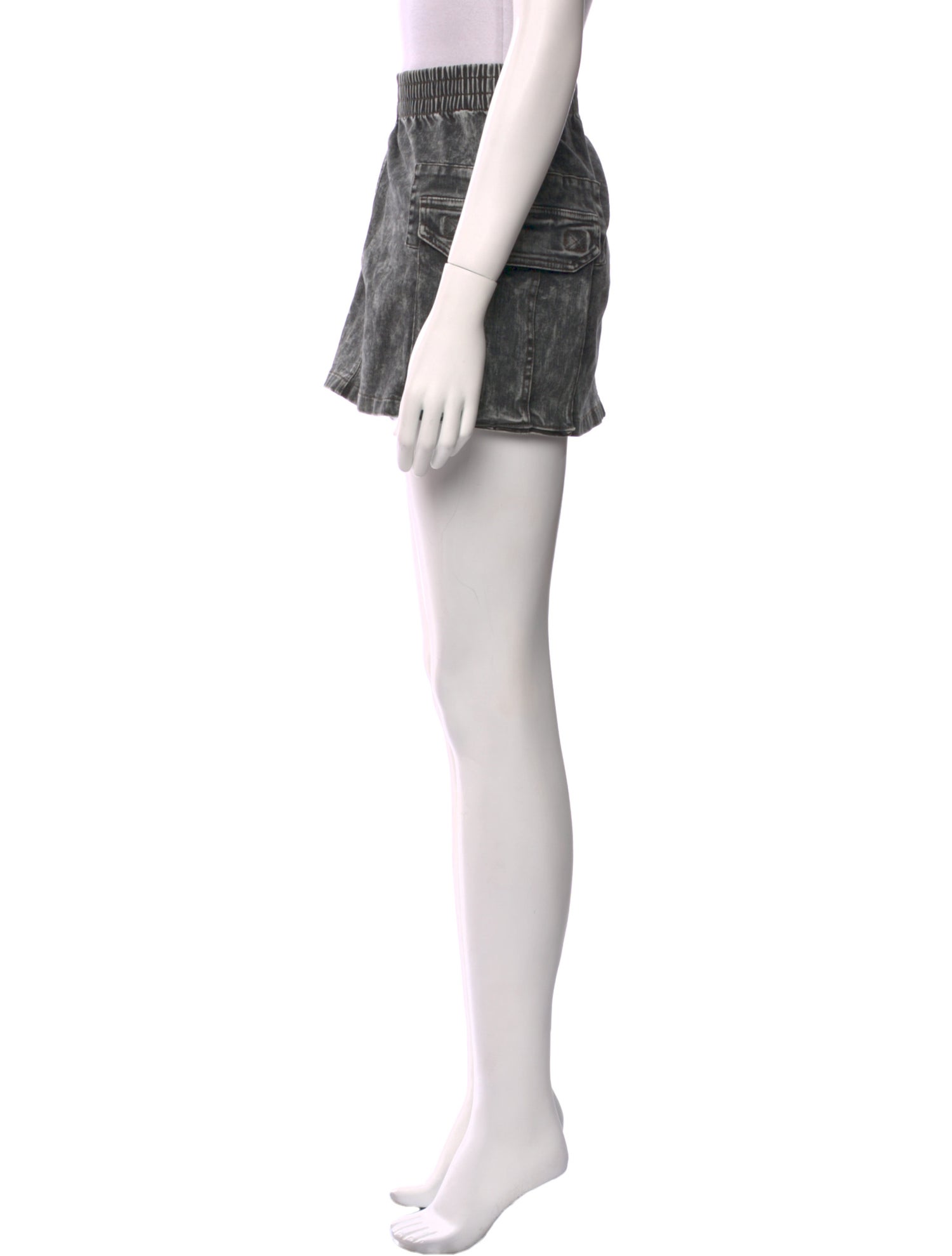 Norma Kamali Distressed Accents Mini Skirt