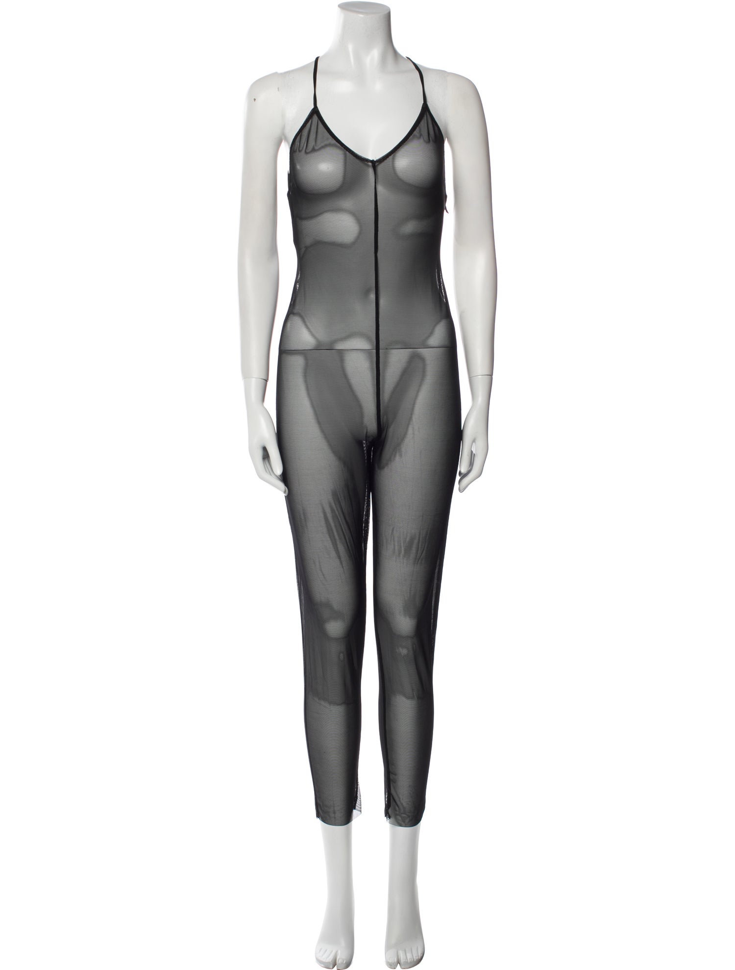 Norma Kamali Nylon V-Neck Jumpsuit