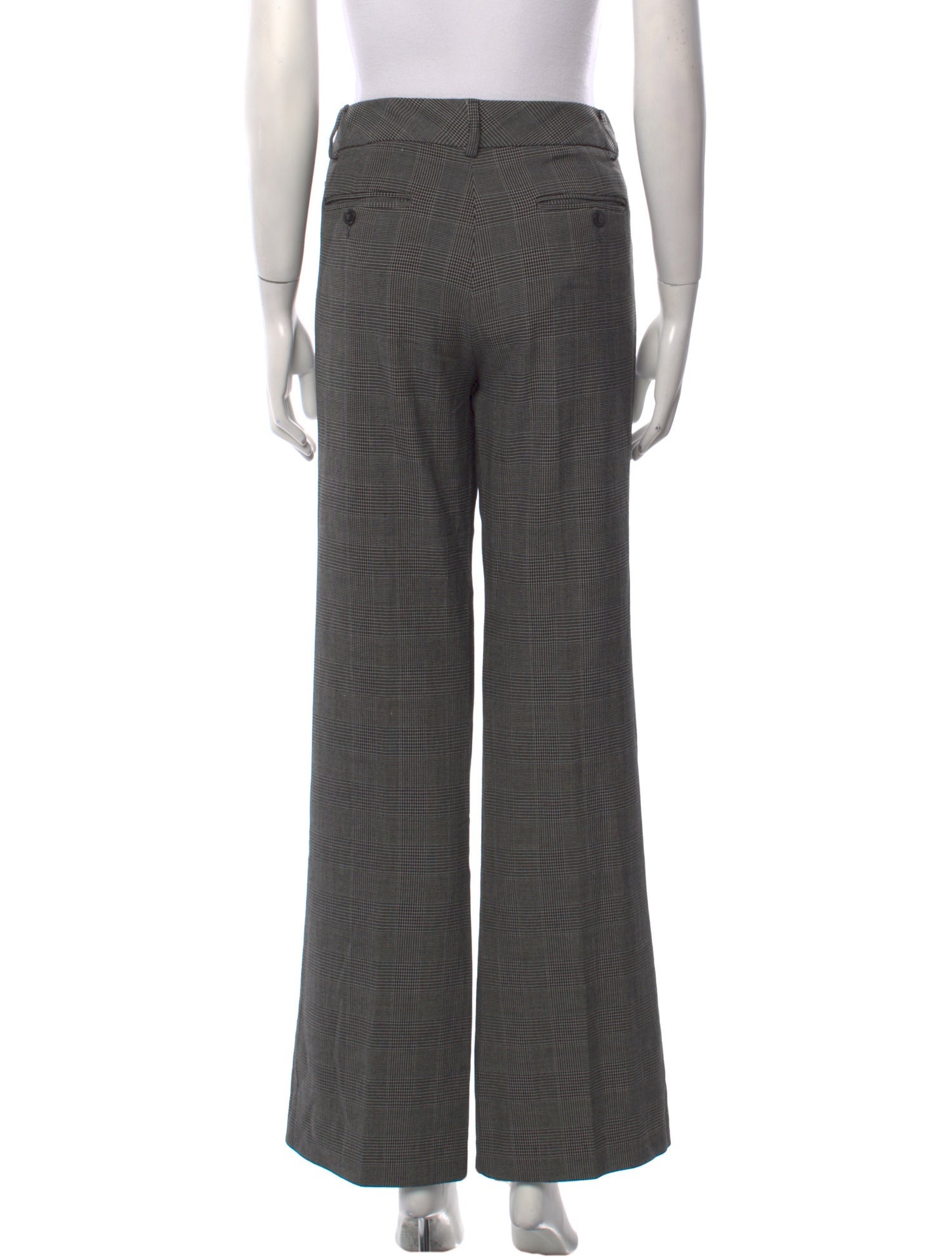 Norma Kamali Plaid Print Wide Leg Pants