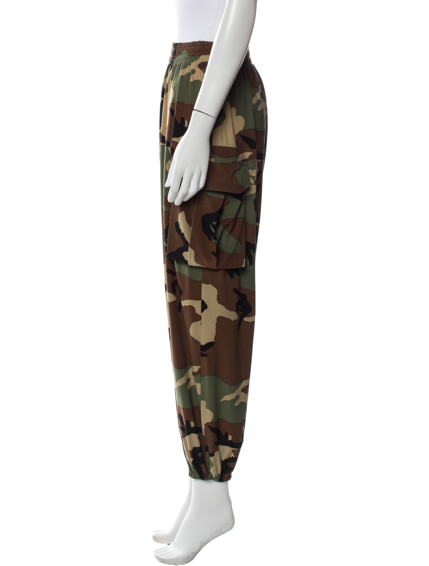 Norma Kamali Camouflage Print Skinny Leg Pants