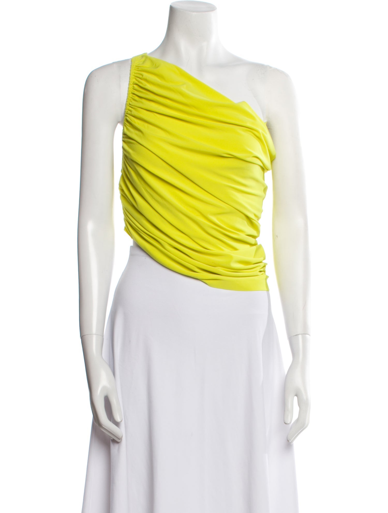 Norma Kamali One-Shoulder Sleeveless Crop Top