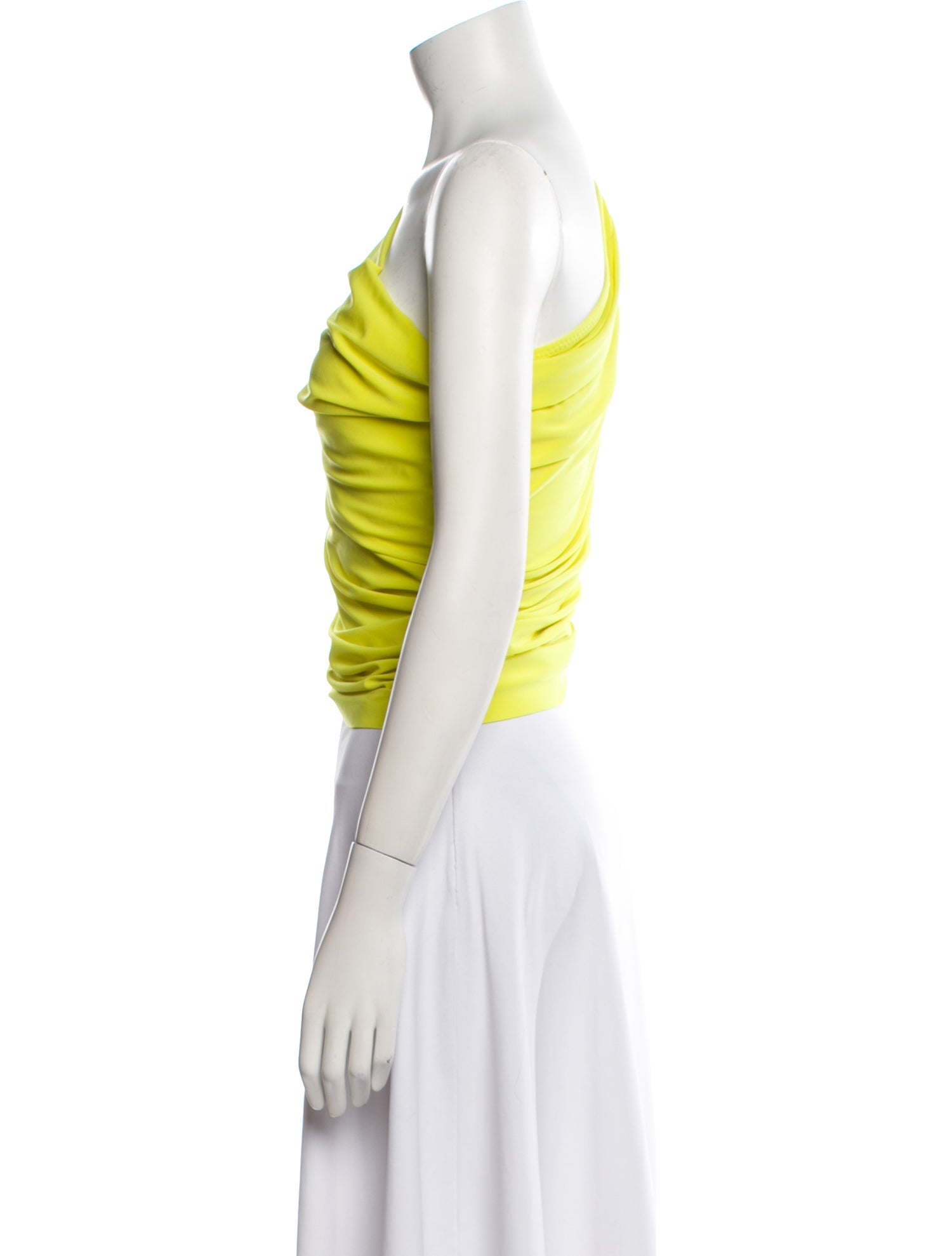 Norma Kamali One-Shoulder Sleeveless Crop Top