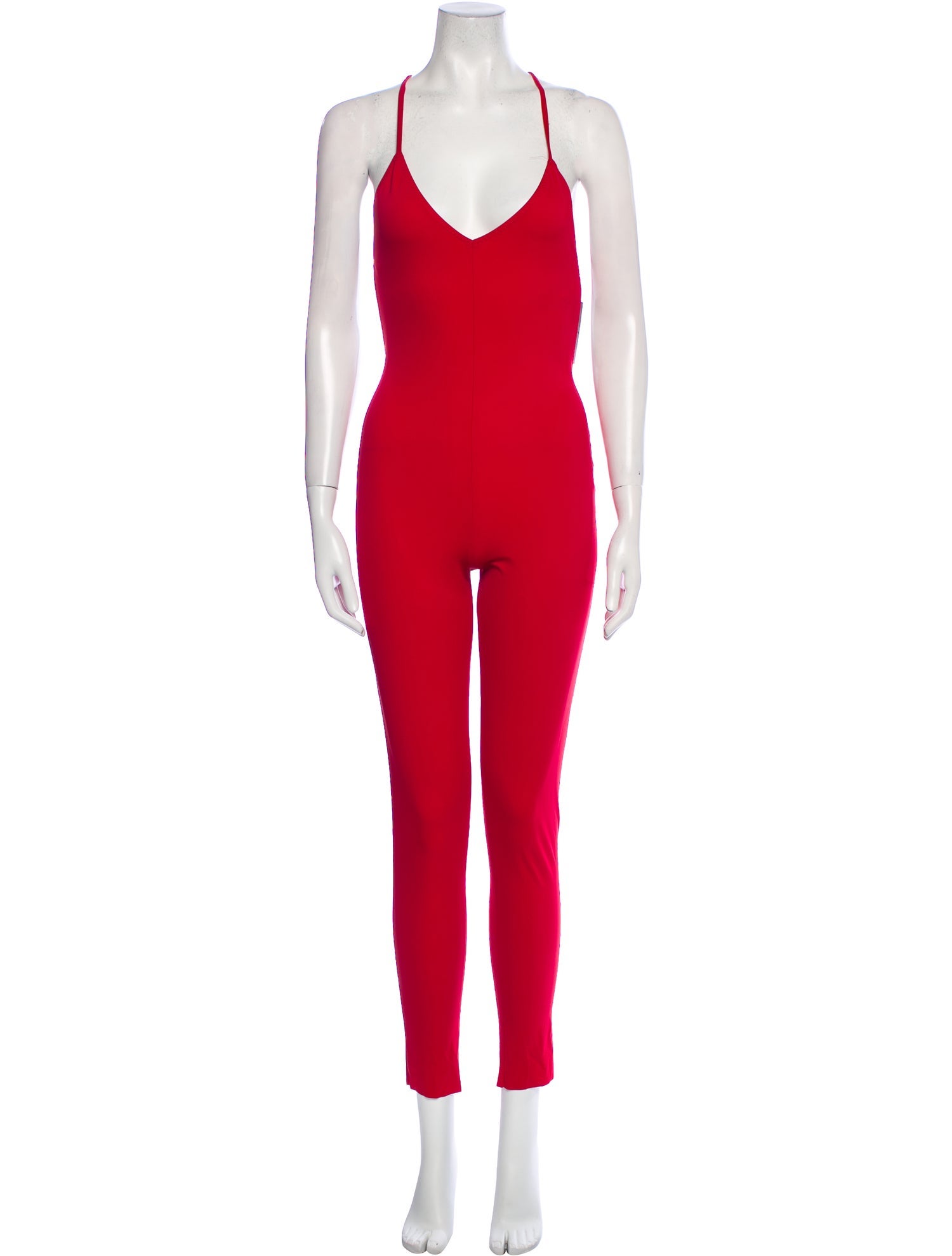 Norma Kamali Nylon V-Neck Jumpsuit w/ Tags