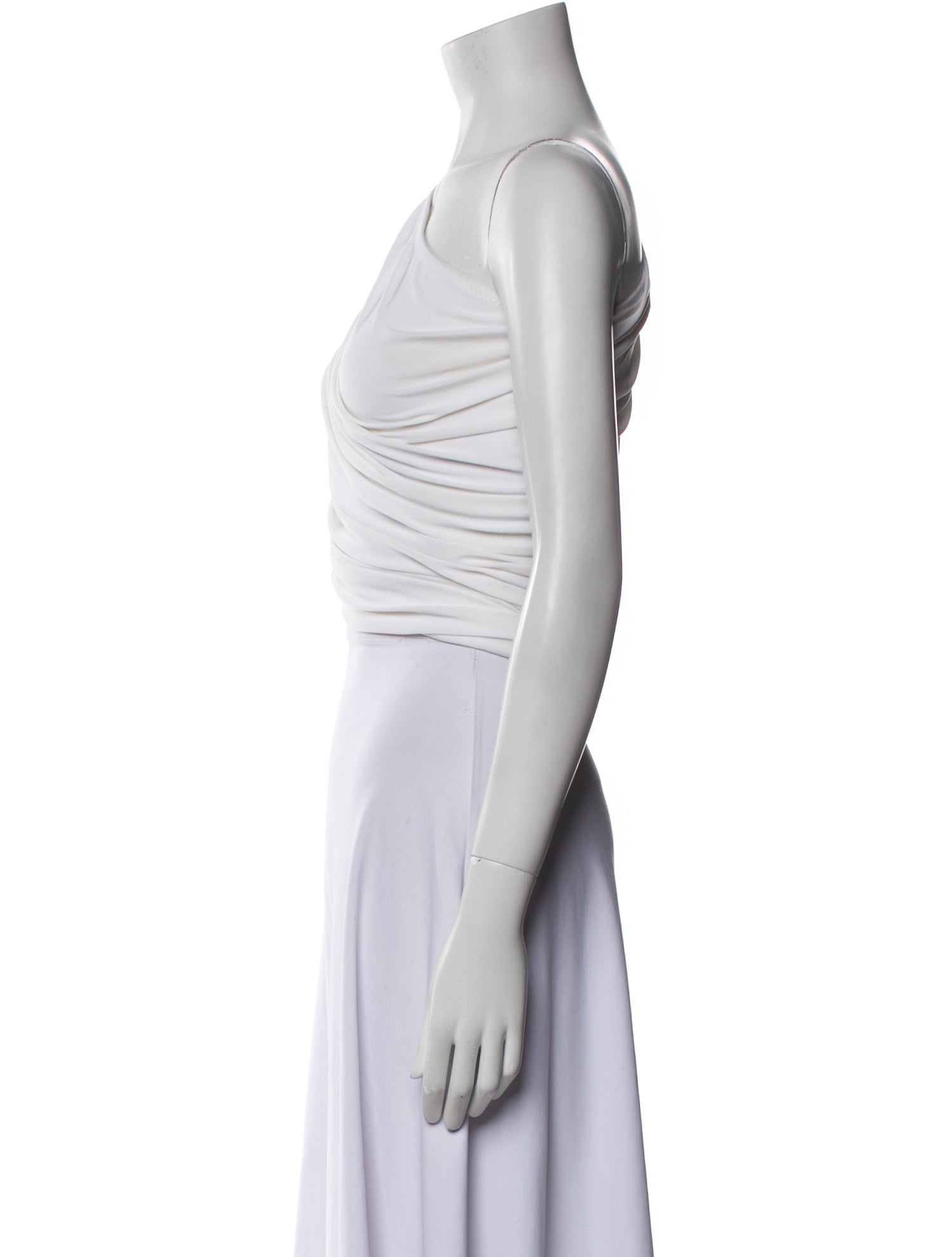 Norma Kamali One-Shoulder Sleeveless Crop Top