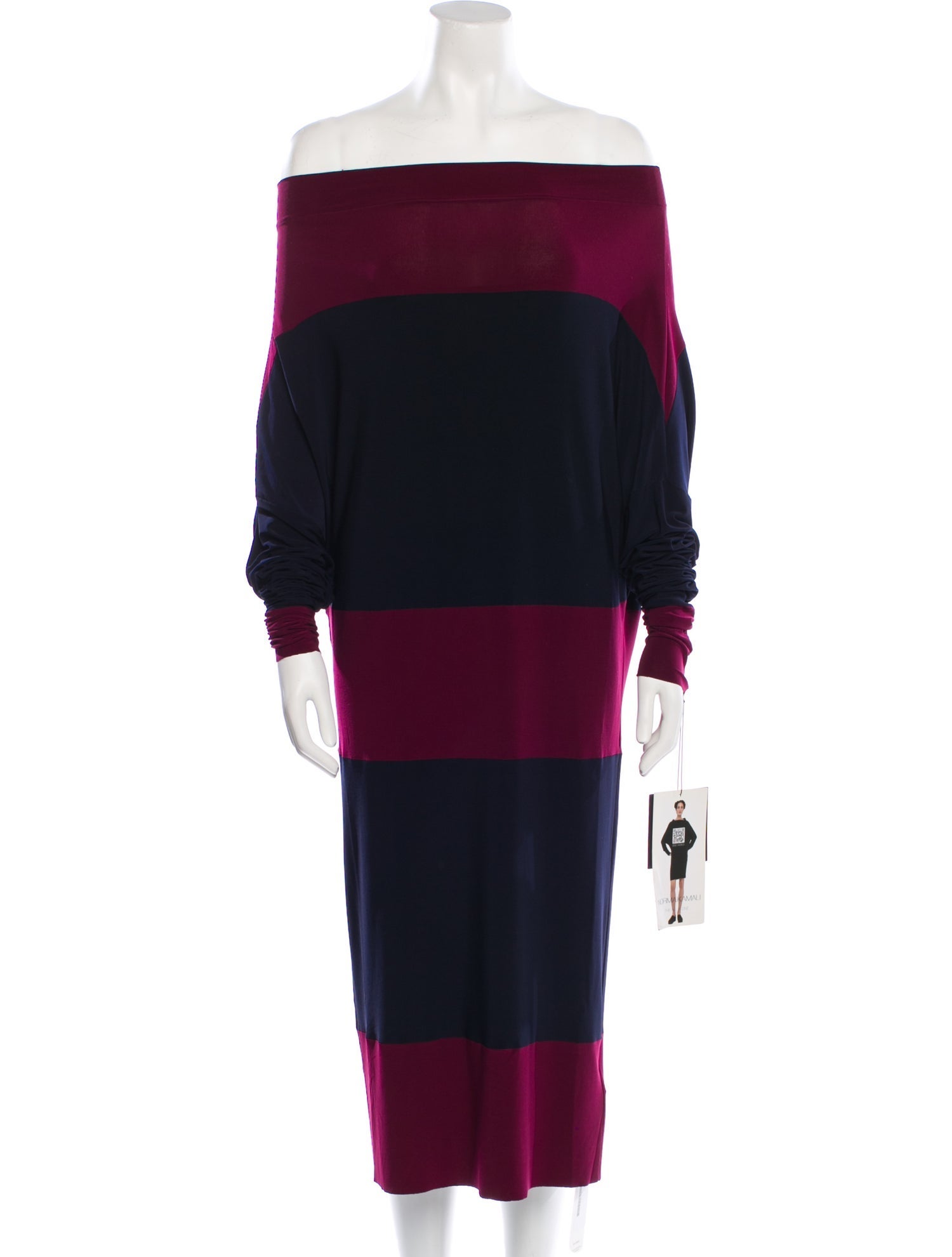 Norma Kamali Colorblock Pattern Knee-Length Dress w/ Tags