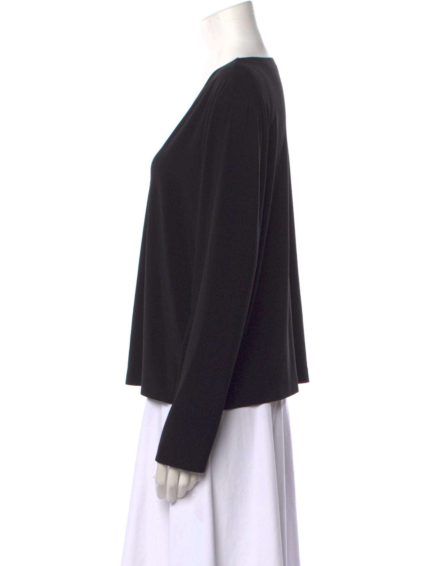 Norma Kamali V-Neck Long Sleeve Blouse