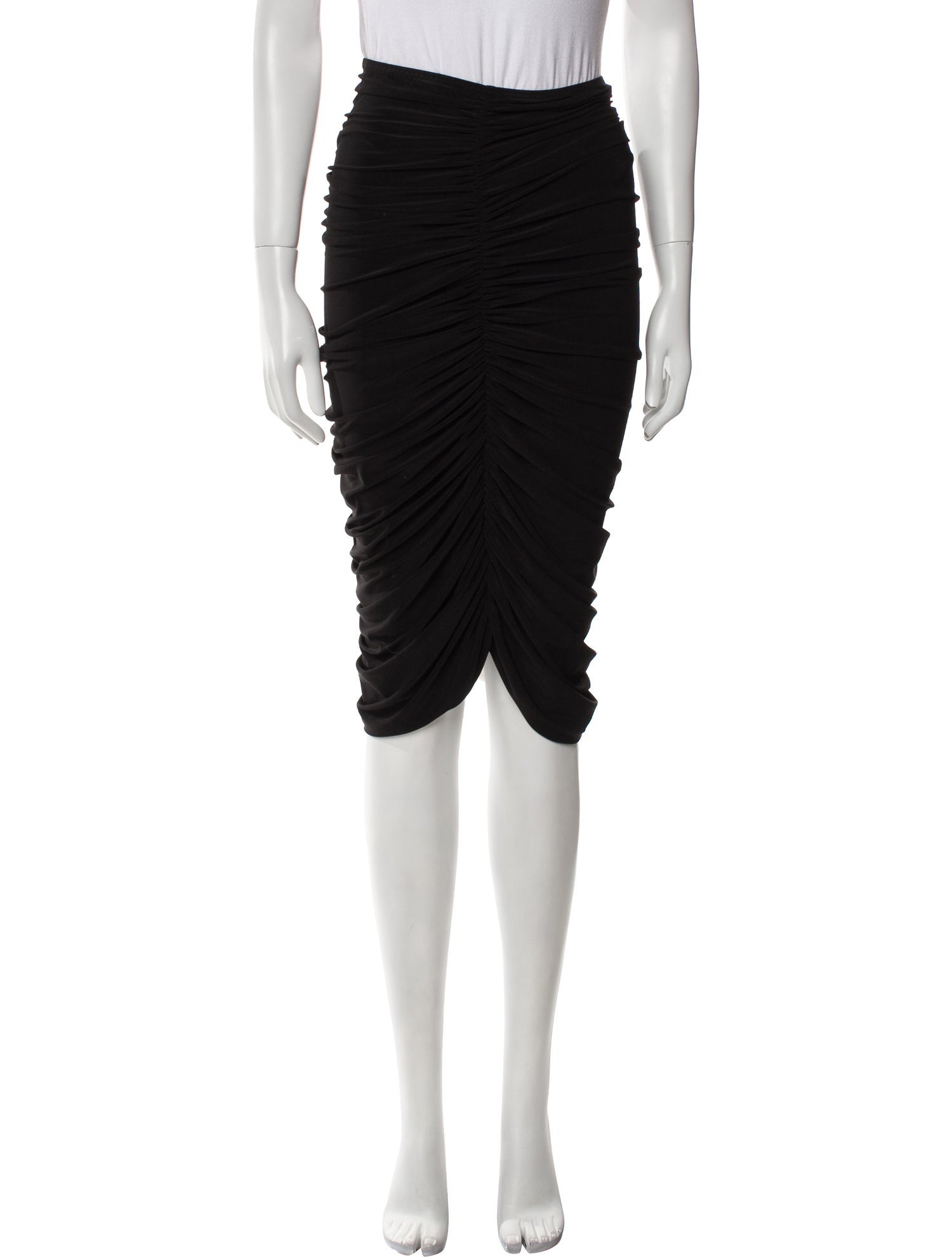 Norma Kamali Pleated Accents Knee-Length Skirt