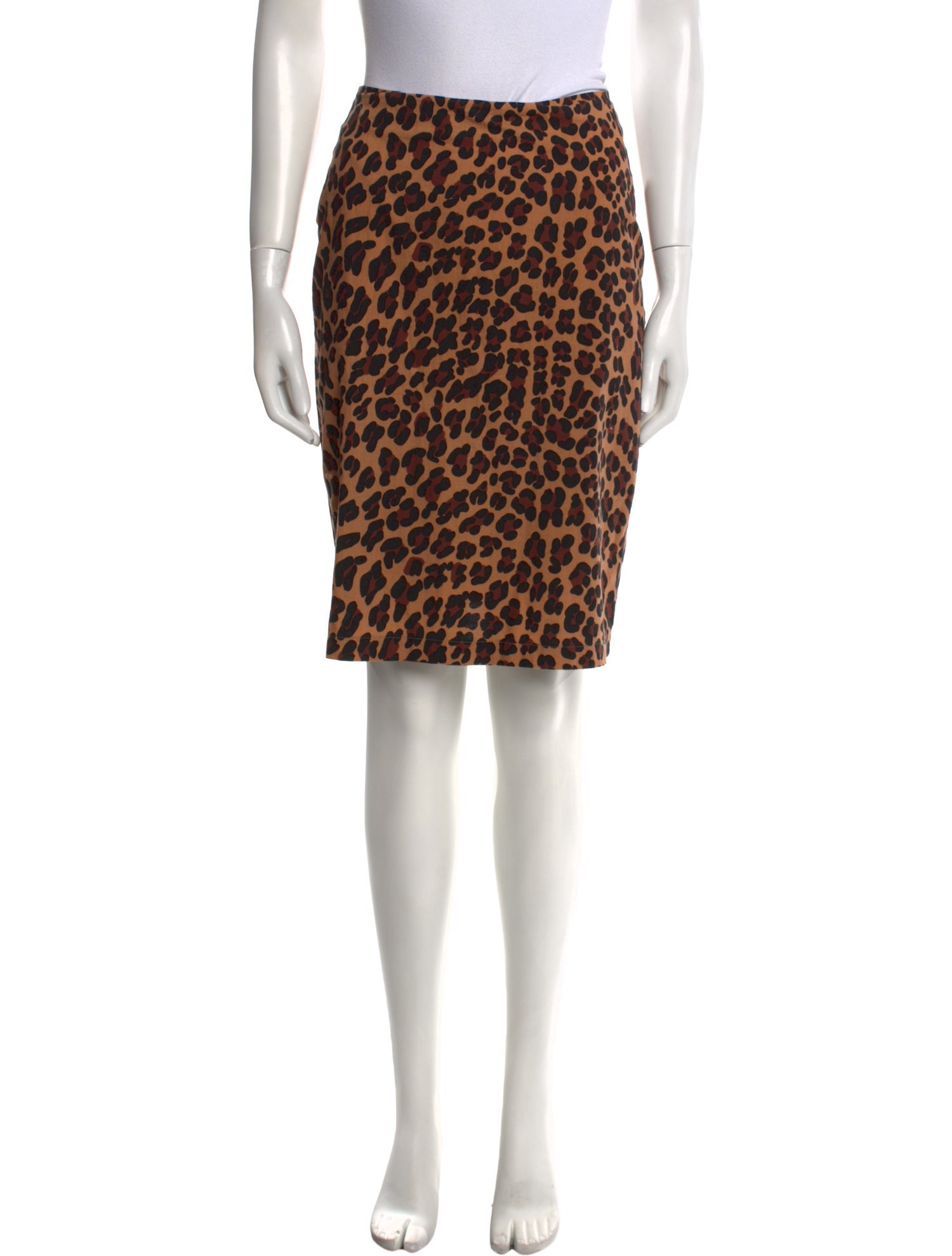 Norma Kamali Animal Print Knee-Length Skirt