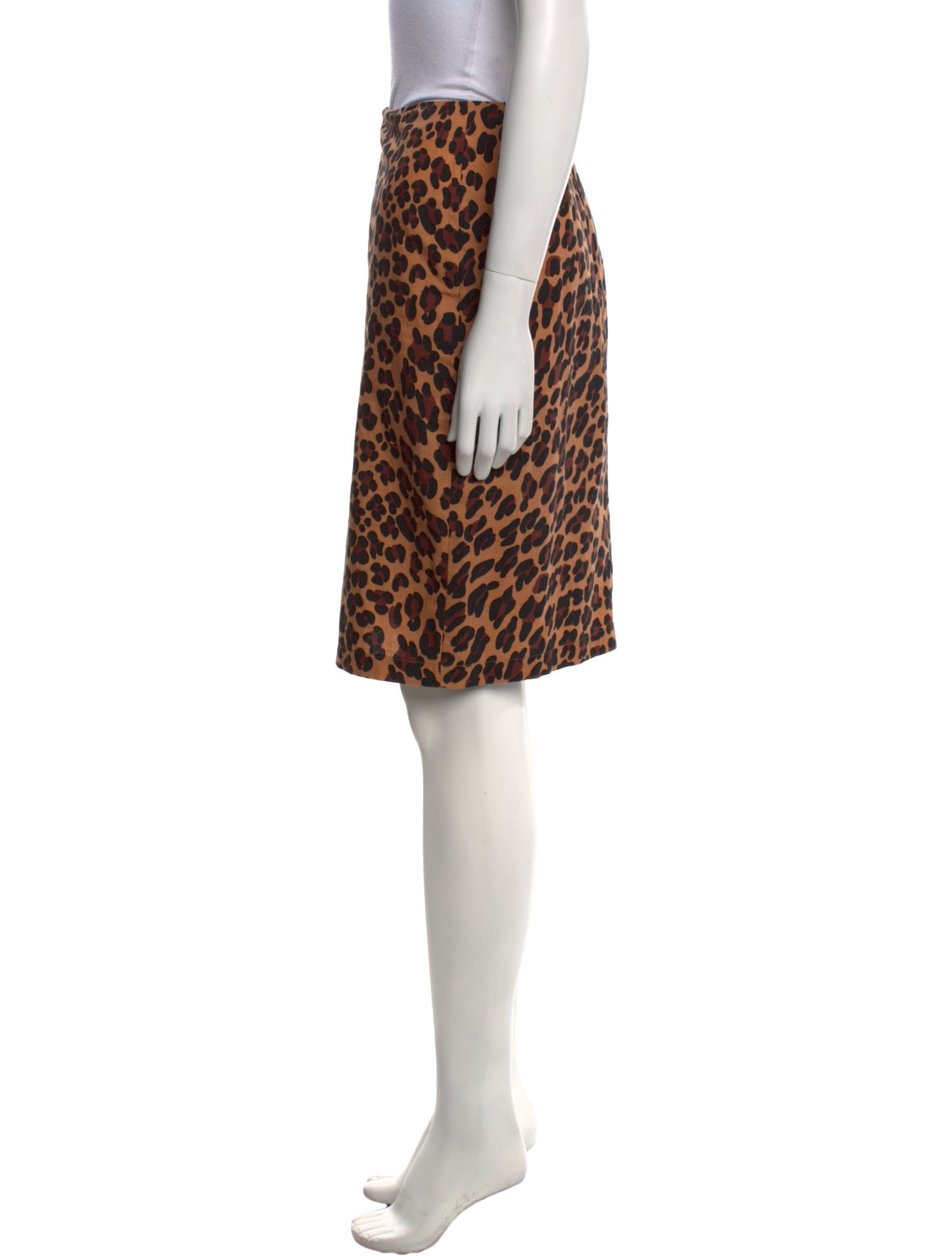 Norma Kamali Animal Print Knee-Length Skirt
