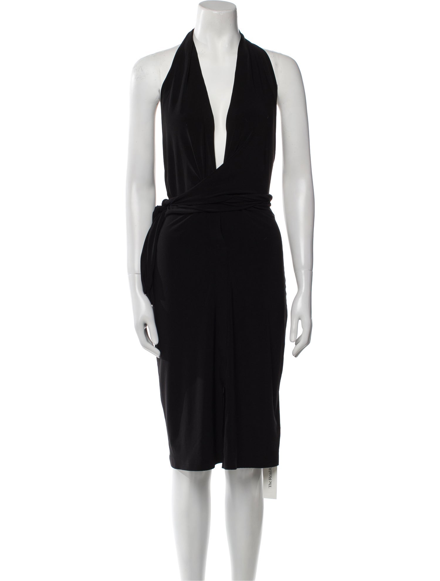 Norma Kamali V-Neck Midi Length Dress