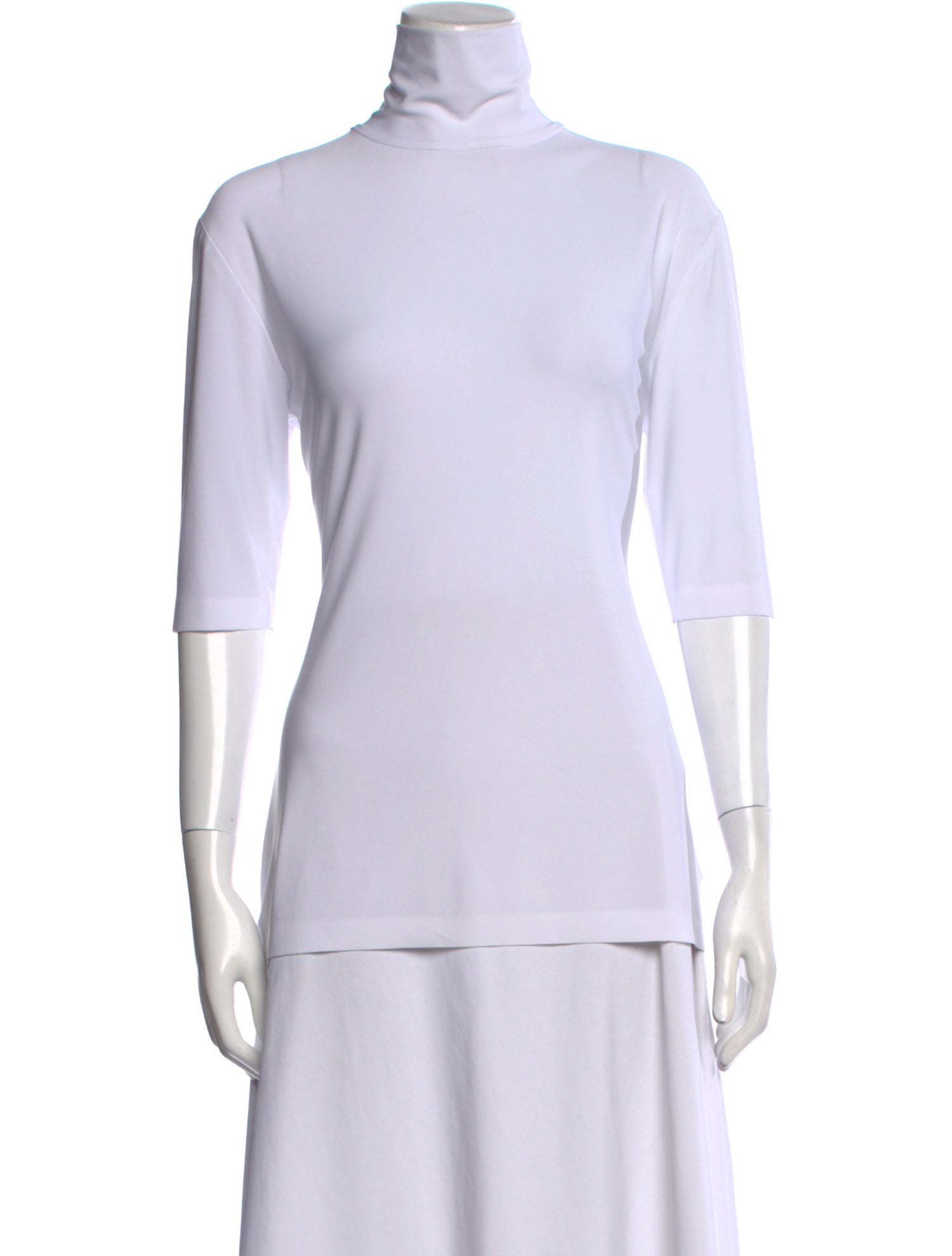 Norma Kamali Turtleneck Three-Quarter Sleeve Top
