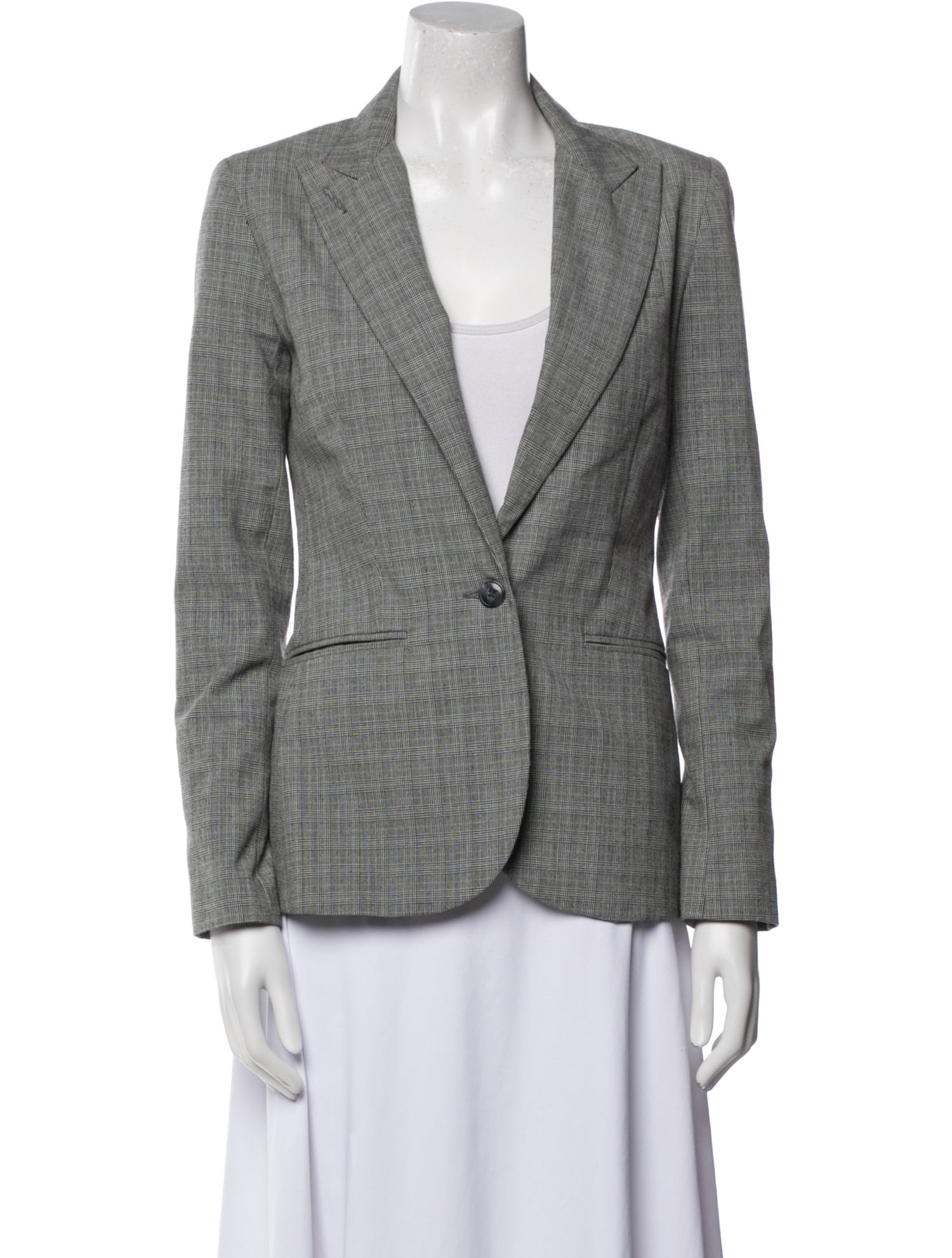 Norma Kamali Plaid Print Blazer