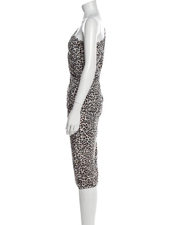 Norma Kamali Animal Print Midi Length Dress
