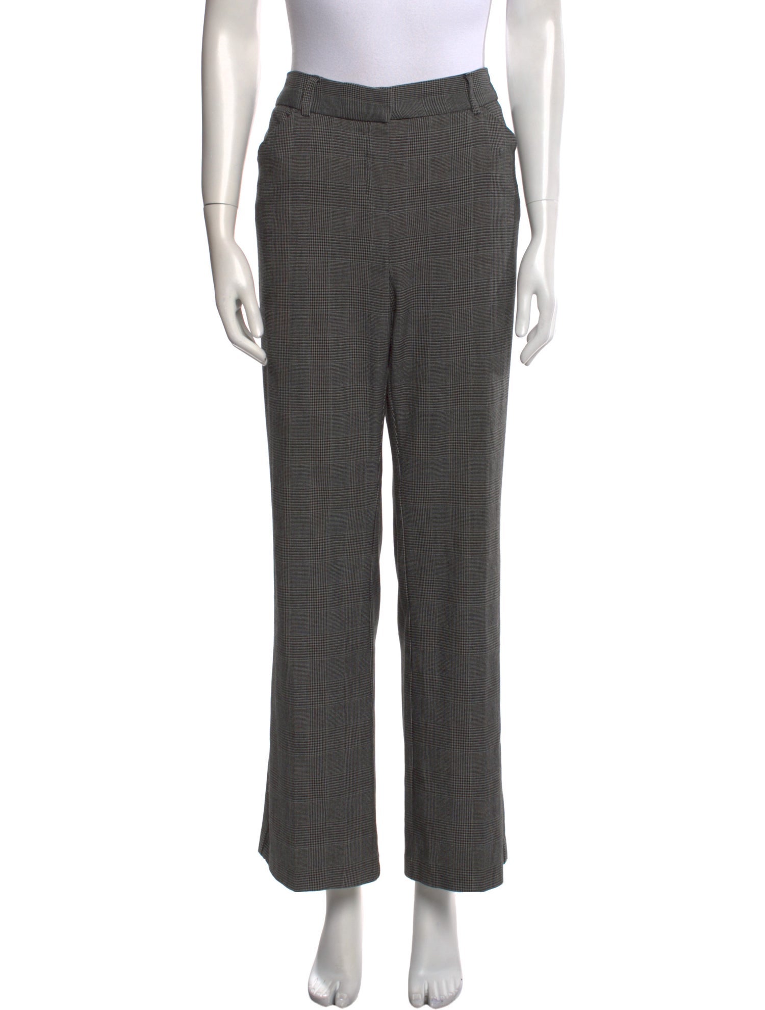 Norma Kamali Plaid Print Wide Leg Pants