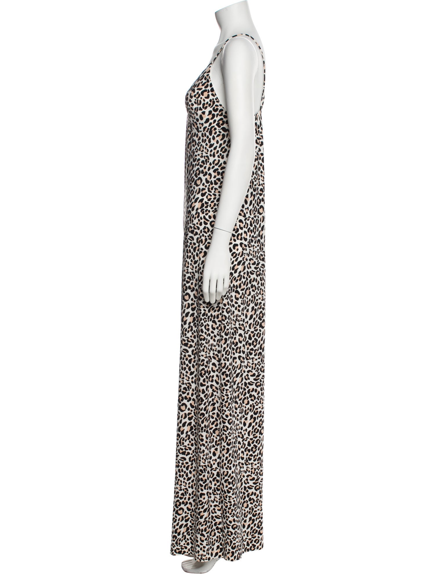 Norma Kamali Animal Print V-Neck Jumpsuit