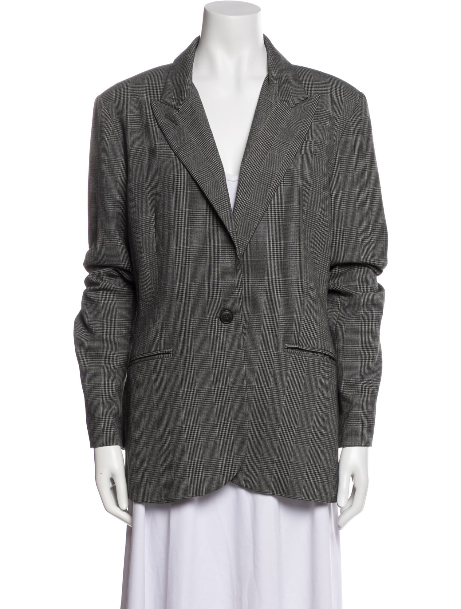 Norma Kamali Plaid Print Blazer