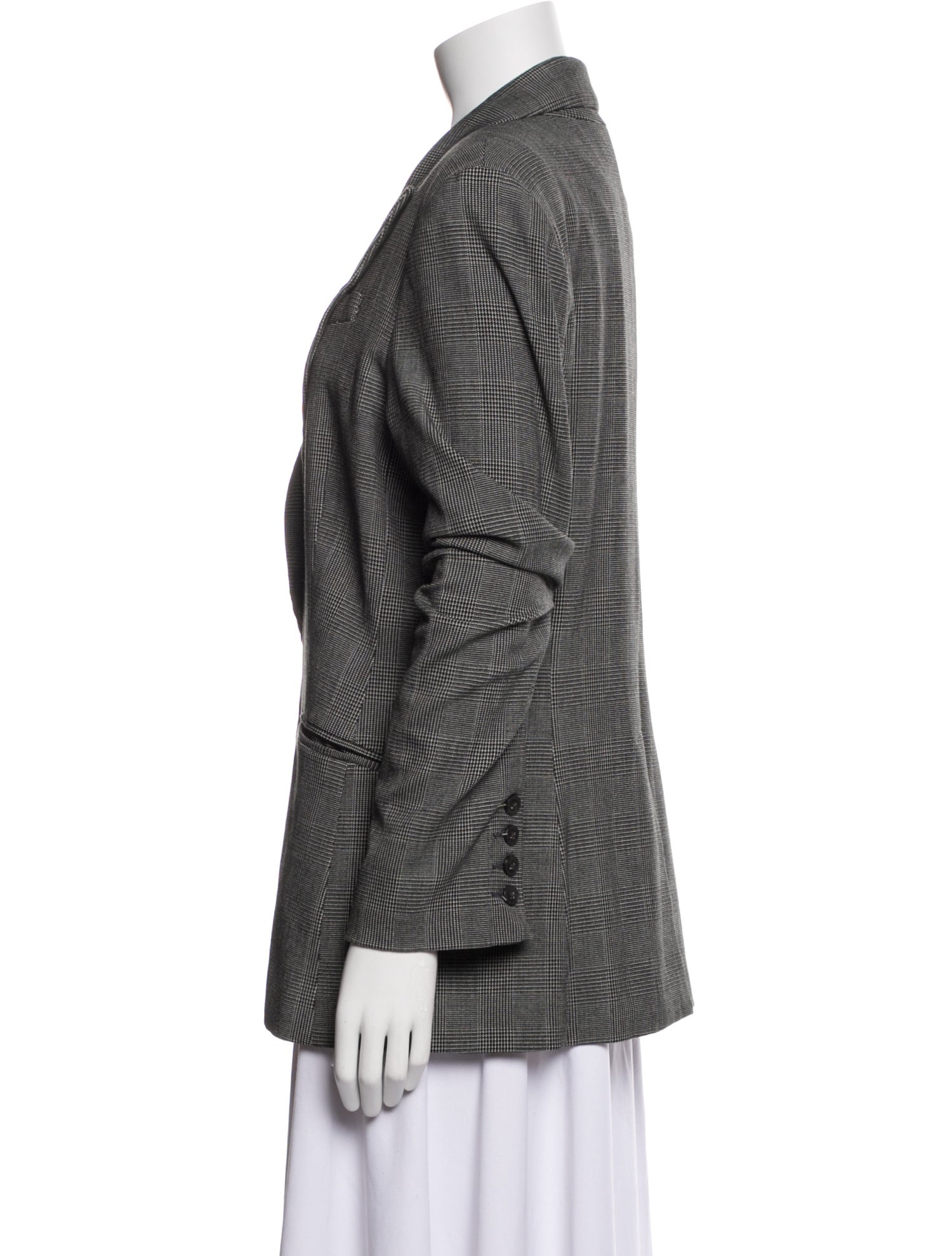 Norma Kamali Plaid Print Blazer