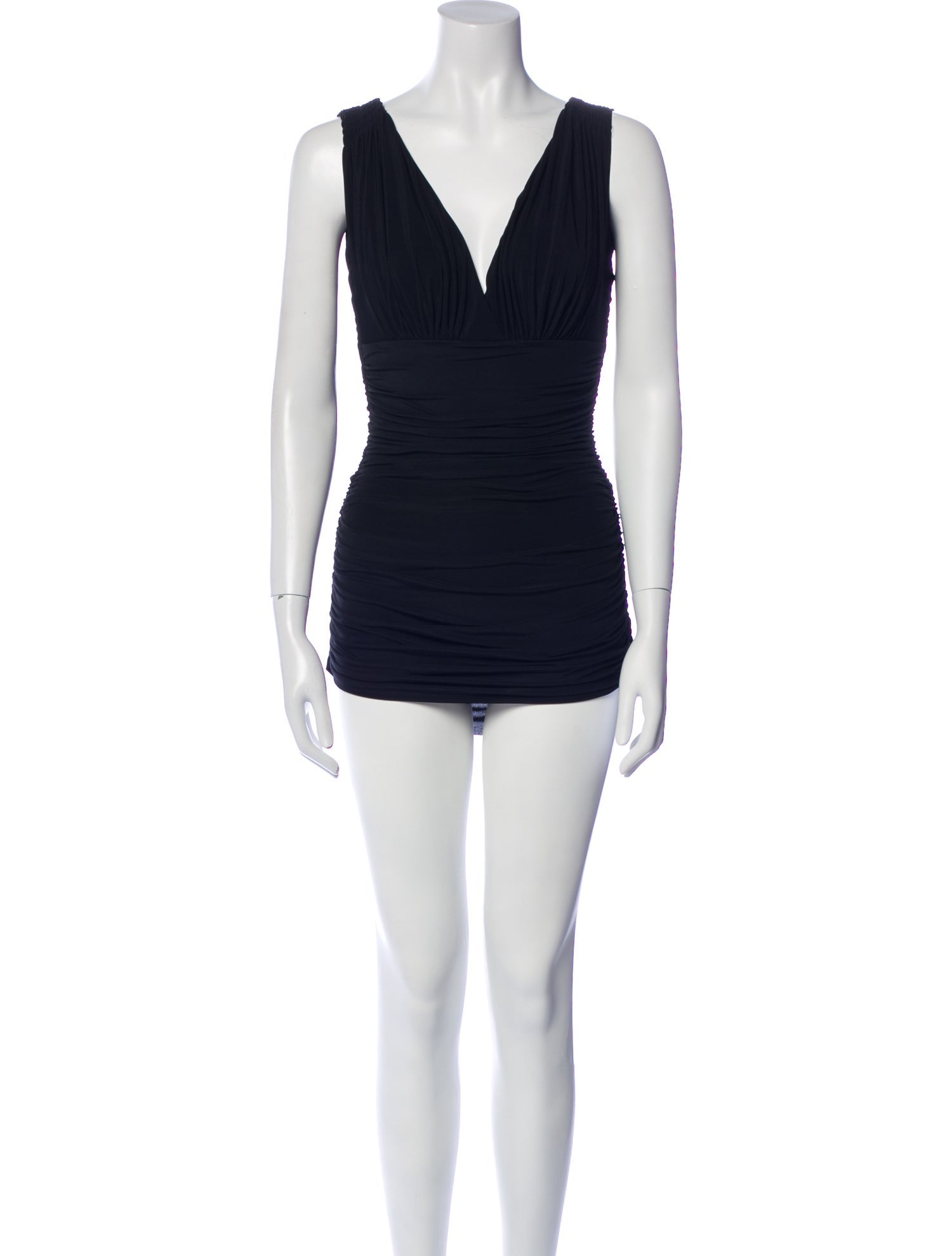 Norma Kamali Pleated Accents One-Piece