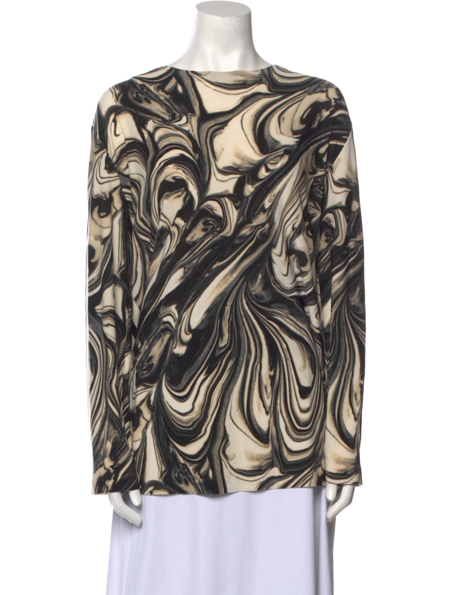 Norma Kamali Printed Bateau Neckline Tunic