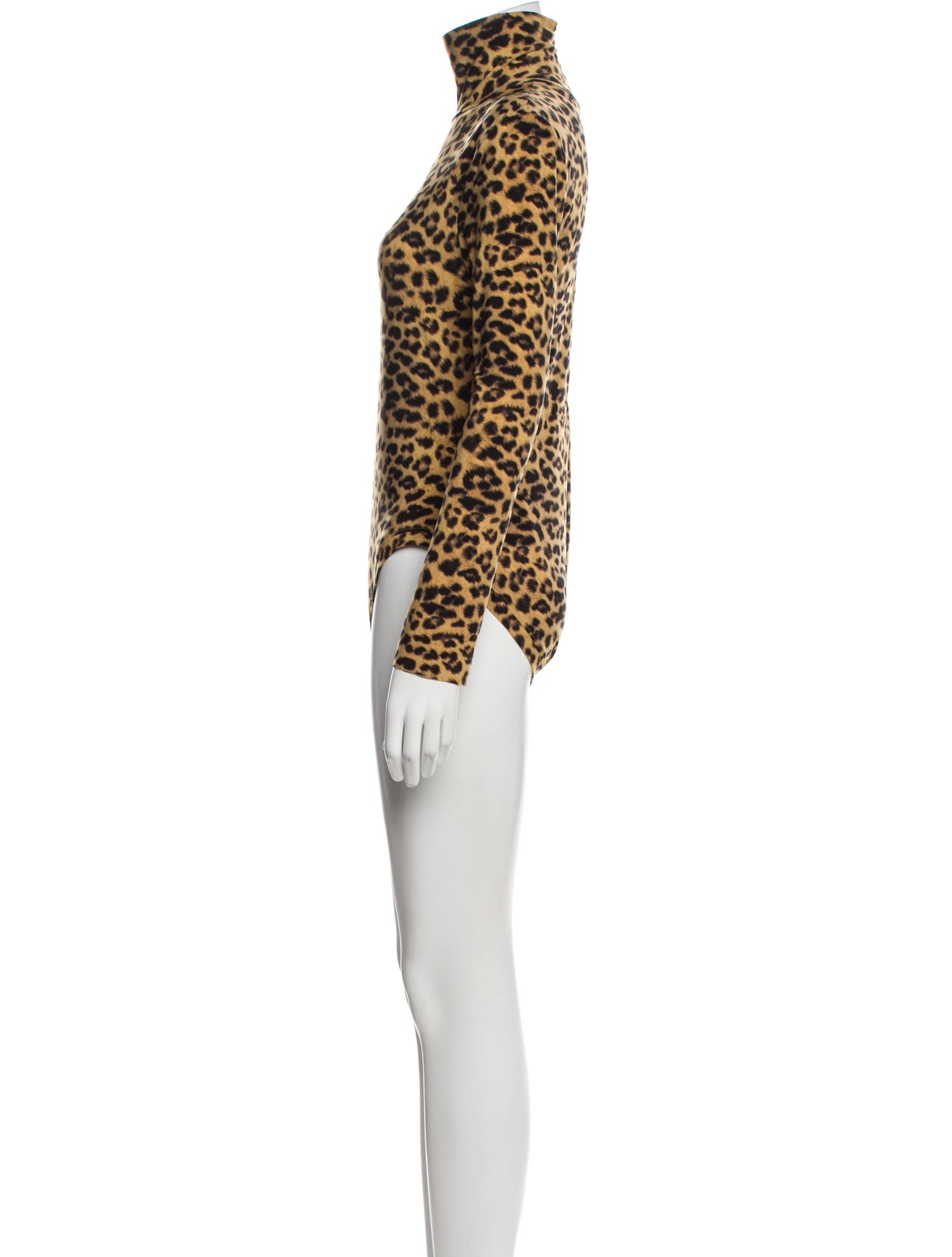 Norma Kamali Animal Print Turtleneck Bodysuit