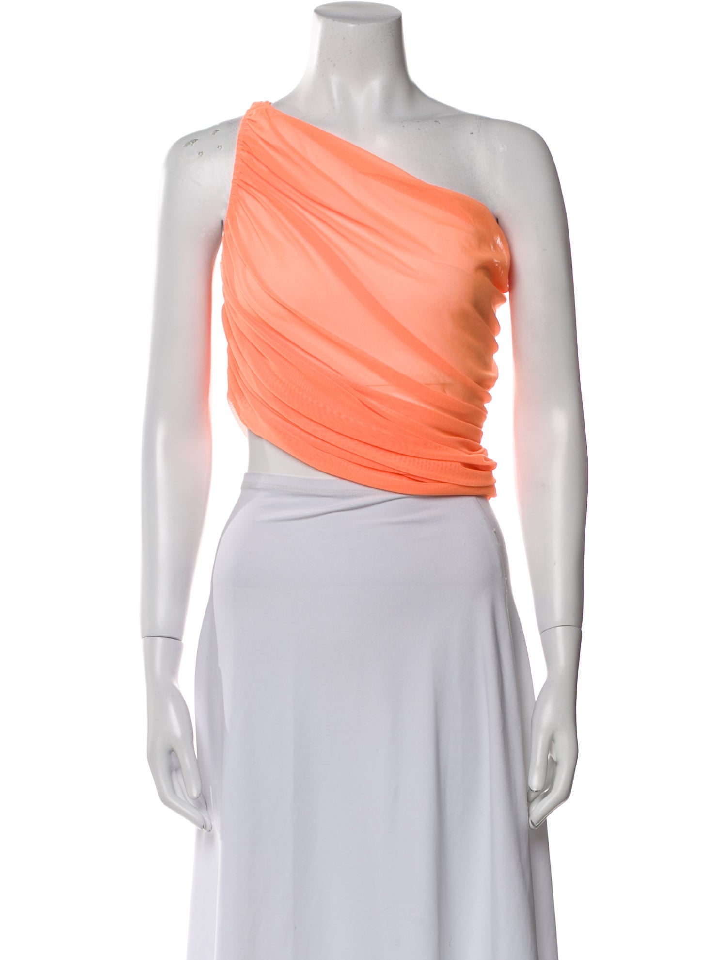 Norma Kamali One-Shoulder Sleeveless Crop Top