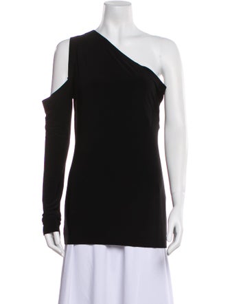 Norma Kamali One-Shoulder Long Sleeve Top