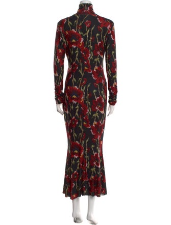 Norma Kamali Floral Print Long Dress