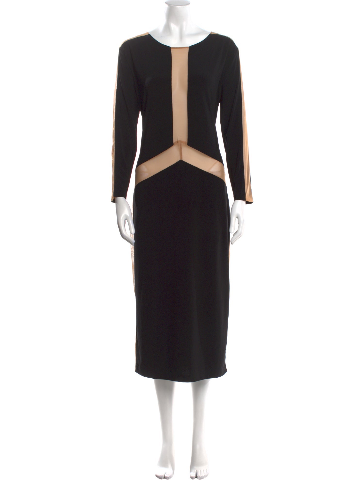 Norma Kamali Scoop Neck Midi Length Dress