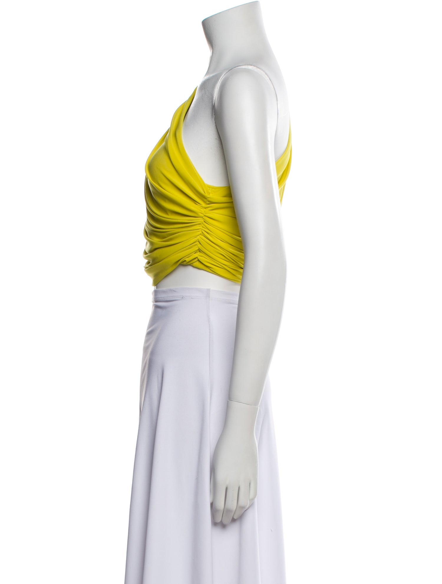 Norma Kamali One-Shoulder Sleeveless Crop Top