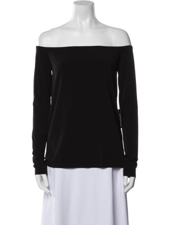 Norma Kamali Off-The-Shoulder Long Sleeve Top