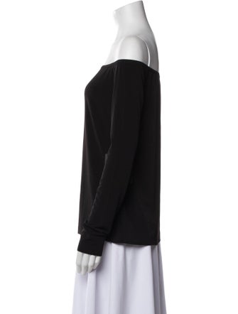 Norma Kamali Off-The-Shoulder Long Sleeve Top