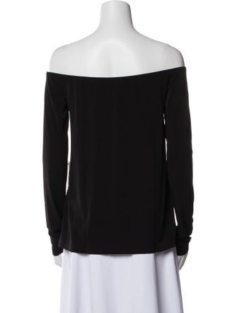 Norma Kamali Off-The-Shoulder Long Sleeve Top