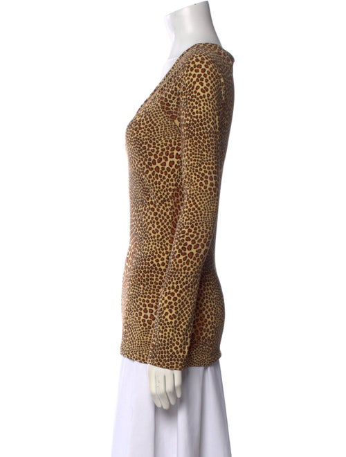 Norma Kamali Animal Print Scoop Neck Top