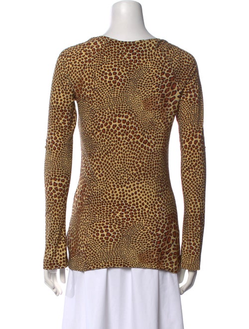 Norma Kamali Animal Print Scoop Neck Top